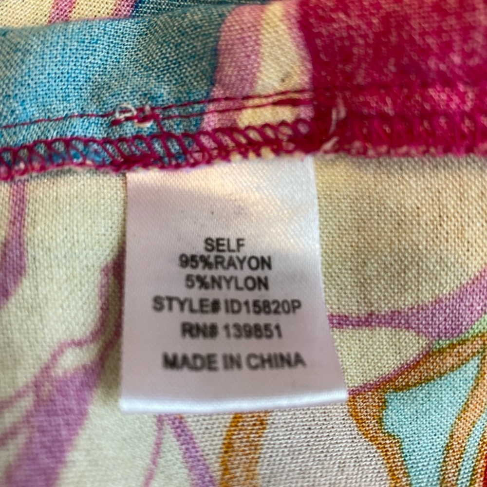 ODDI Women’s Floral Pink Blue Yellow Dress Size 1XL - Picture 8 of 10